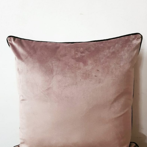 Velvet/Piped Luxury Black Trim Scatter Pillow - Lavender